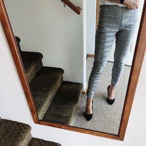 Plaid pattern gray dress pants